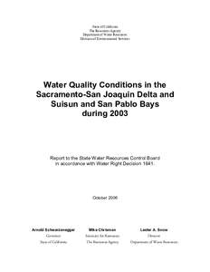 Chapter 6. Benthic Monitoring. Water Quality Conditions in the Sacramento-San Joaquin Delta and Suisun and San Pablo Bays during 2003