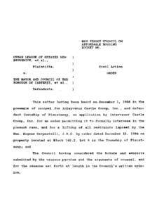 NEW JERSEY COUNCIL ON AFFORDABLE HOUSING DOCKET NO. URBAN LEAGUE OF GREATER NEW BRUNSWICK, et al.. , Plaintiffs,