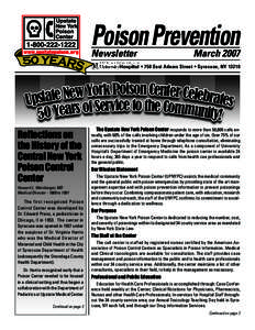 New York / Poison / Syracuse /  New York / Geography of the United States / National Poison Prevention Week / Hong Kong Poison Information Centre / Poison control centers / American Association of Poison Control Centers / Geography of New York