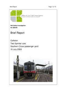 Brief Report  Rail Safety Investigation No[removed]Brief Report