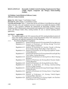 REGULATION[removed]Reasonably Available Control Technology Requirements for Major Volatile Organic Compound- and Nitrogen Oxides-Emitting Facilities