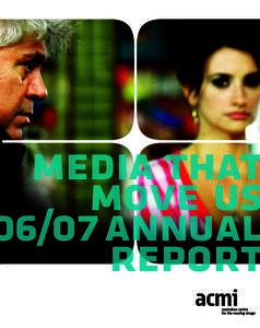 media that move us[removed]ANNUAL REPORT  Lynne Kosky MP