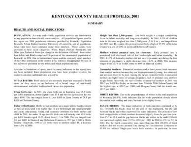 KENTUCKY COUNTY HEALTH PROFILES