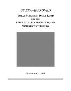 US EPA-Approved Upper Gila, San Francisco, and Mimbres Watershed TMDLs