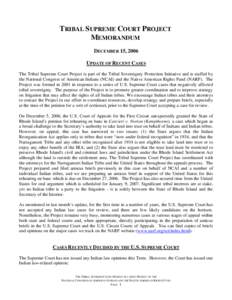 Microsoft Word - Tribal Supreme Court Project - Case Updates[removed]doc