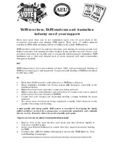 Microsoft Word - Support TAFE BW letterhead.doc