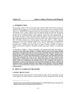 Chapter 23:  Impact Avoidance Measures and Mitigation A. INTRODUCTION The preceding chapters of this environment impact statement (EIS) discussed the potential for