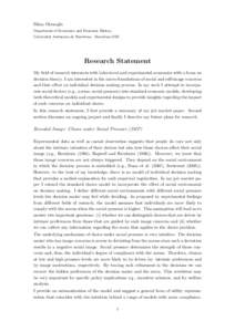 Dilan Okcuoglu Department of Economics and Economic History, Universitat Aut` onoma de Barcelona - Barcelona GSE.  Research Statement