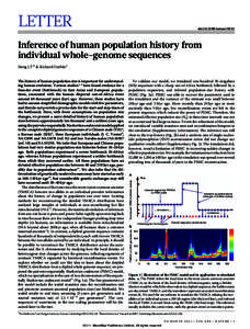 LETTER  doi:[removed]nature10231 Inference of human population history from individual whole-genome sequences