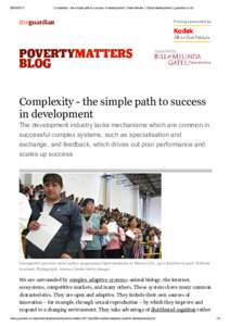[removed]Complexity - the simple path to success in development | Owen Barder | Global development | guardian.co.uk Printing sponsored by: