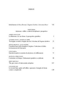 INDICE  Introduzione di Rosa Rosnati, Eugenia Scabini, Giovanna Rossi VII