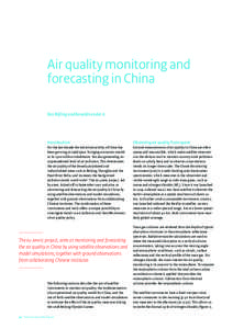 Air quality monitoring and forecasting in China Bas Mijling and Ronald van der A Introduction
