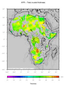 AFR − Total crustal thickness˚