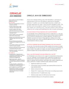 Oracle Java SE Embedded Data Sheet