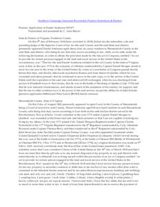 Southern Campaign American Revolution Pension Statements & Rosters Pension Application of Daniel Anderson S37677 Transcribed and annotated by C. Leon Harris State & District of Virginia, Frederick County On this 9th day 