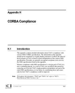 Appendix H  CORBA Compliance H.1