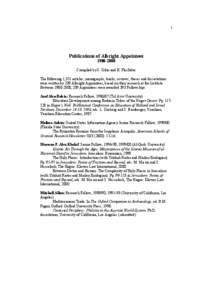 1  Publications of Albright Appointees[removed]Compiled by S. Gitin and H. Flusfeder The following 1,351 articles, monographs, books, reviews, theses and dissertations