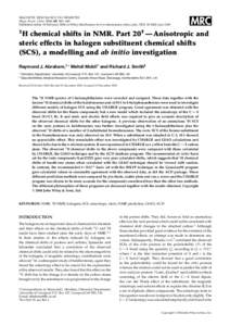 MAGNETIC RESONANCE IN CHEMISTRY Magn. Reson. Chem. 2004; 42: 436–444 Published online 18 February 2004 in Wiley InterScience (www.interscience.wiley.com). DOI: [removed]mrc[removed]