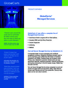 Glob@lCerts PRODUCT OVERVIEW: GlobalCerts® Managed Services
