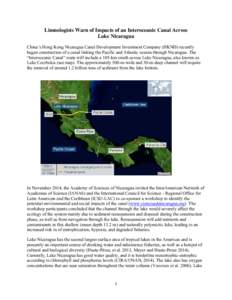 Microsoft Word - Nicaragua Canal (29 Decdoc