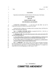 Maine Senate Committee Amendment to L.D. 1661, S.P. 655