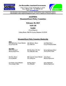 Agenda - Friday, February 20, 2015