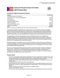 Information last updated: :33 PM Report prepared: :02 PM State and Private Forestry Fact SheetPuerto Rico