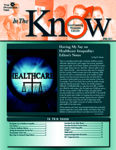 APRIL[removed]Having My Say on Healthcare Inequality: Editor’s Notes by Virgil H. Simons