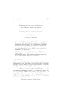 439  Documenta Math. Trace Class Operators, Regulators, and Assembly Maps in K -Theory