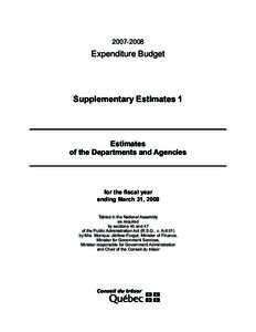 [removed]Expenditure Budget Supplementary Estimates 1