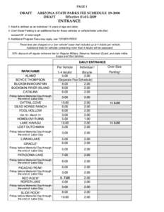 PAGE 1  DRAFT ARIZONA STATE PARKS FEE SCHEDULE[removed]DRAFT