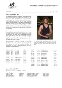 Swan Hills AUSSI Masters Swimming ClubNews Sheet #12