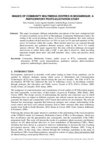 Vannini et al.  Photo-Elicited perceptions of CMCs in Mozambique IMAGES OF COMMUNITY MULTIMEDIA CENTRES IN MOZAMBIQUE: A PARTICIPATORY PHOTO-ELICITATION STUDY