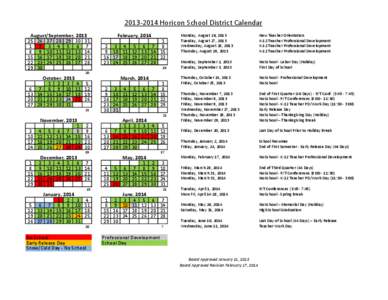 [removed]Horicon School District Calendar August/September, [removed][removed][removed][removed][removed]