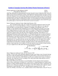 Southern Campaign American Revolution Pension Statements & Rosters Pension application of John McEntire S38935 Transcribed by Will Graves f22VA[removed]