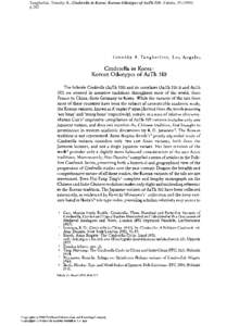 Tangherlini, Timothy R., Cinderella in Korea: Korean Oikotypes of AaTh 510 , Fabula, p.282 Tangherlini, Timothy R., Cinderella in Korea: Korean Oikotypes of AaTh 510 , Fabula, p.282