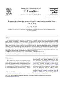 Expectation-based scan statistics for monitoring spatial time series data