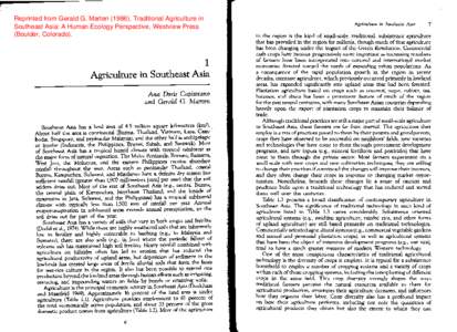 f .­ Reprinted from Gerald G. Marten (1986), Traditional Agriculture in Southeast Asia: A Human Ecology Perspective, Westview Press (Boulder, Colorado).  1
