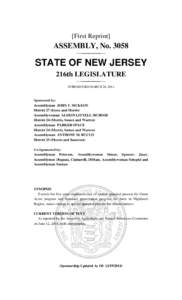 [First Reprint]  ASSEMBLY, No[removed]STATE OF NEW JERSEY 216th LEGISLATURE