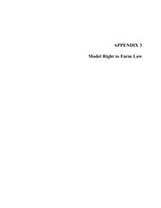 APPENDIX 3 Model Right to Farm Law Fulton County, New York Agricultural Development and Farmland Protection Plan