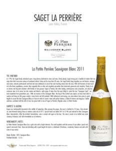 La Petite Perriere Sauvignon Blanc 2011 product sheet.qxp