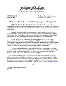 NEWS RELEASE March 10, 2014 For Immediate Release, Contact: Brian Kalk, ([removed]