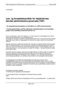 FFD/ Undersøgelse af TAPernes løn- og ansættelsesvilkår  – Februar 2005