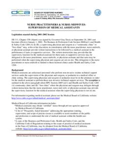 BUSINESS, CONSUMER SERVICES, AND HOUSING AGENCY • GOVERNOR EDMUND G. BROWN JR.  BOARD OF REGISTERED NURSING PO Box[removed], Sacramento, CA[removed]P[removed]F[removed] | www.rn.ca.gov Louise R. Bailey, M