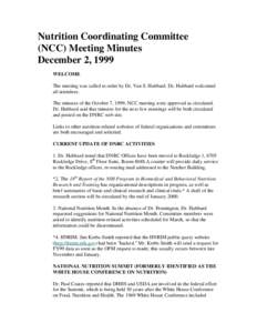 NCC Meeting Minutes Dec 1999