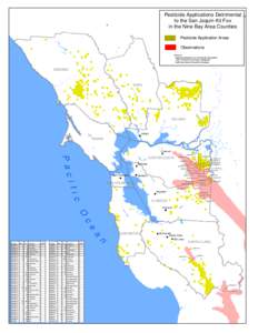 Pesticide Applications Detrimental to the San Joquin Kit Fox in the Nine Bay Area Counties Pesticide Application Areas Observations Sources: