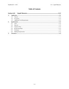 Handbook 44 – [removed]Liquid Measures Table of Contents Section 4.41.