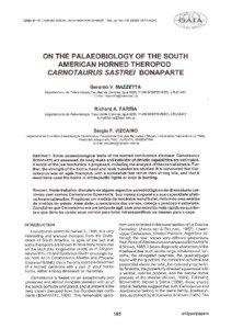 GAIA N° 15, LlSBONLISBON, DEZEMBROIDECEMBER 1998, pp[removed]ISSN: [removed]ON THE PALAEOBIOLOGY OF THE SOUTH