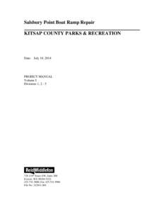 Salsbury Point Boat Ramp Repair KITSAP COUNTY PARKS & RECREATION Date: July 18, 2014  PROJECT MANUAL