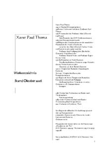 Xaver Paul Thoma  Werkverzeichnis